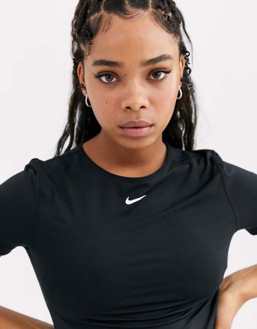 Top deportivo de malla de manga corta en negro de Nike Training, 3 de 4