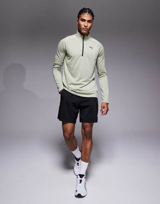 Top deportivo verde con cremallera corta de mezcla de tejidos Tad Tech de PUMA, 2 de 5