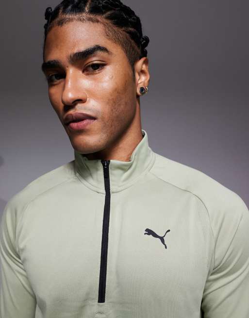 Top deportivo verde con cremallera corta de mezcla de tejidos Tad Tech de PUMA, 5 de 5