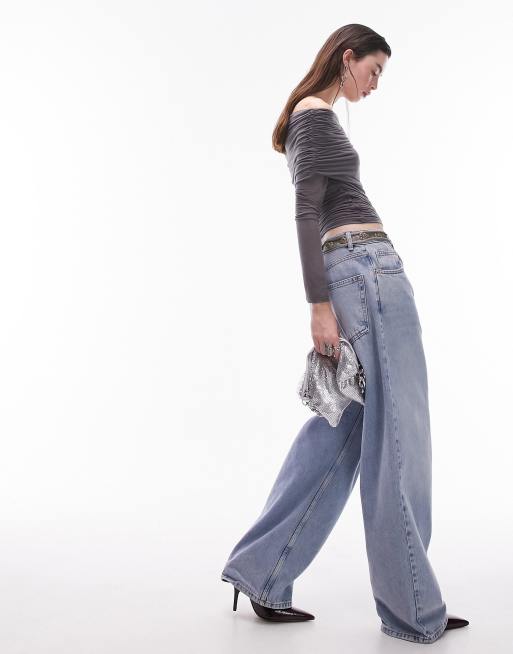 Top gris carbón transparente de manga larga con escote Bardot de Topshop, 2 de 4