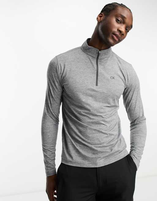 Top gris de manga larga con cremallera corta Newport de Calvin Klein Golf, 3 de 4