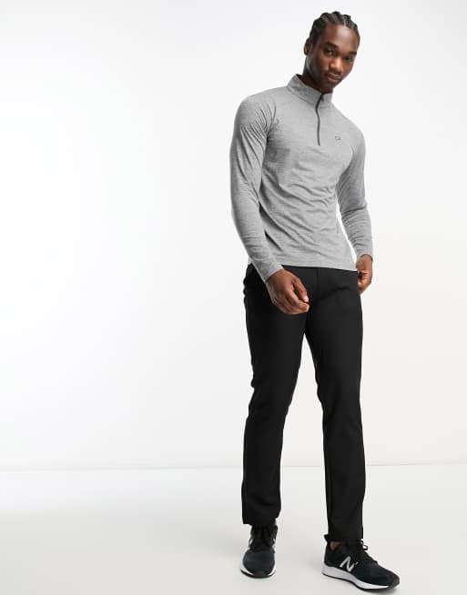Top gris de manga larga con cremallera corta Newport de Calvin Klein Golf, 4 de 4