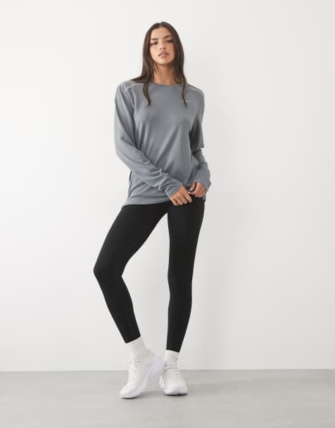 Top gris de manga larga Miler Dri-FIT de Nike Running - view 1