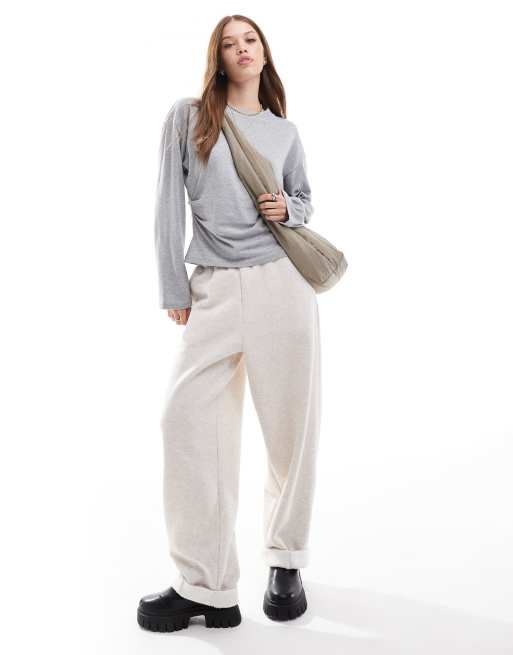 Top gris jaspeado de manga larga con cintura estilo corsé de ASOS DESIGN, 2 de 4