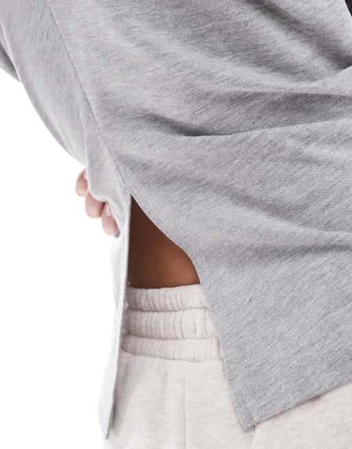Top gris jaspeado de manga larga con cintura estilo corsé de ASOS DESIGN, 4 de 4
