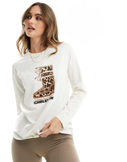 Top interior color crudo con diseño estampado de Threadbare Ski