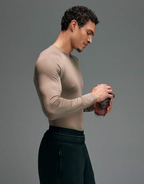 Top interior deportivo color arenisca ajustado de manga larga de tejido de secado rápido Icon de 4505 - view 1