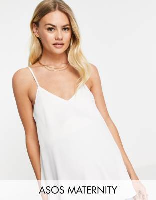 Top lencero color marfil con cuello de pico de ASOS DESIGN Maternity 