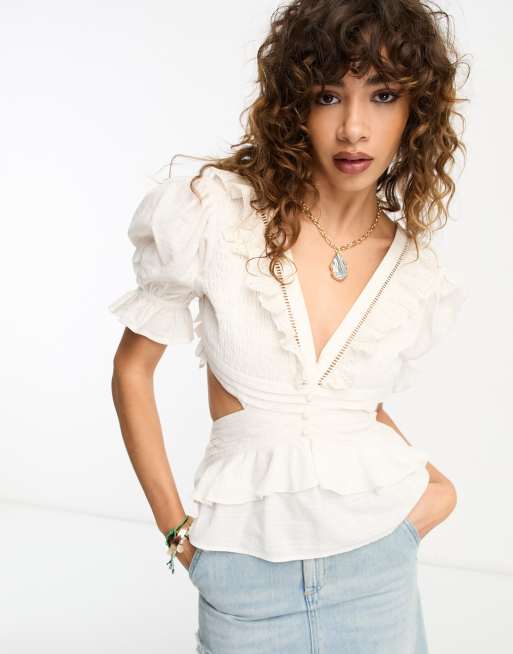 Top liso con volantes de edición limitada de Reclaimed Vintage