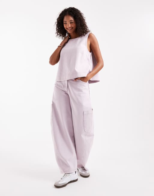 Top malva lavado elegante de ASOS DESIGN (parte de un conjunto), 2 de 4
