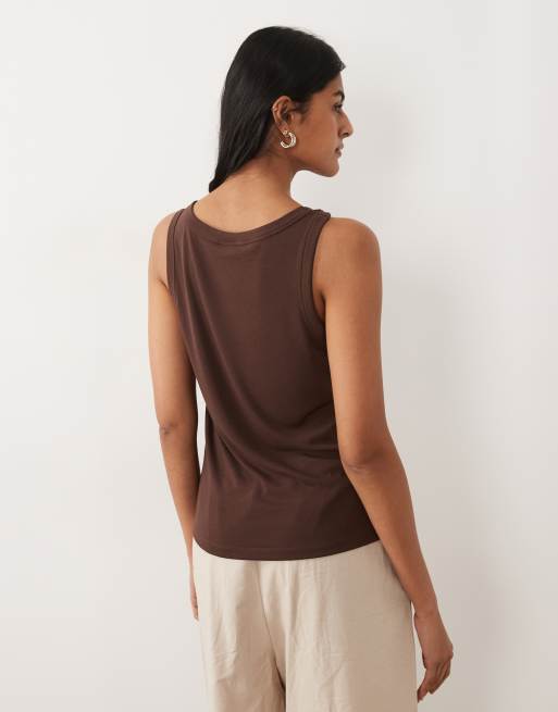 Top marrón chocolate con detalle de hebilla de JDY, 4 de 4