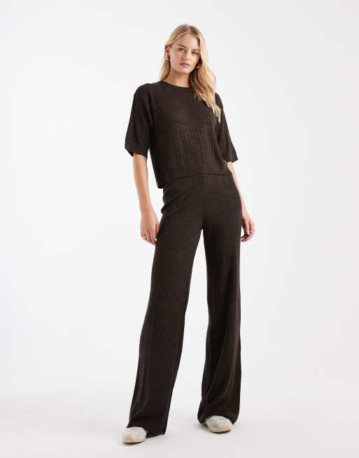 Top marrón chocolate de punto de ONLY Tall (parte de un conjunto), 2 de 4