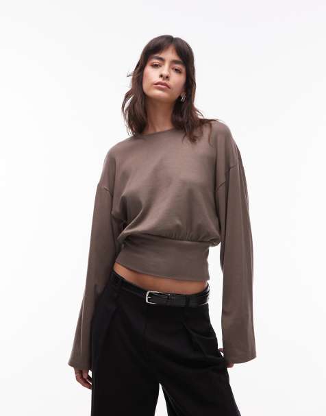 Top marrón claro con mangas anchas de Gina Tricot - view 1