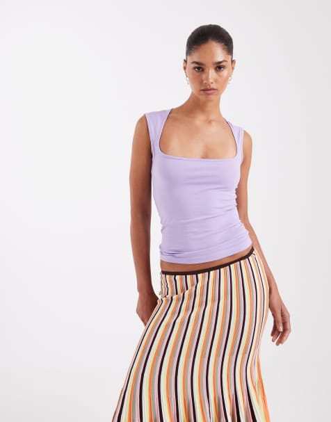 Top morado claro con escote cuadrado de JJXX - view 1