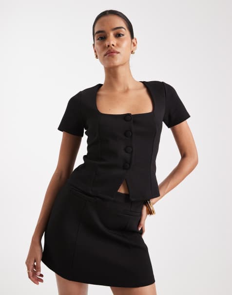 Top negro abotonado de New Look (parte de un conjunto) - view 1