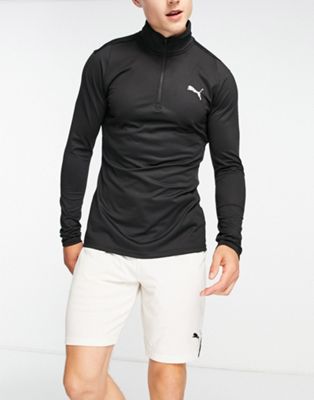 Puma Training muscle fit 1/4 zip top in black   - ASOS Price Checker