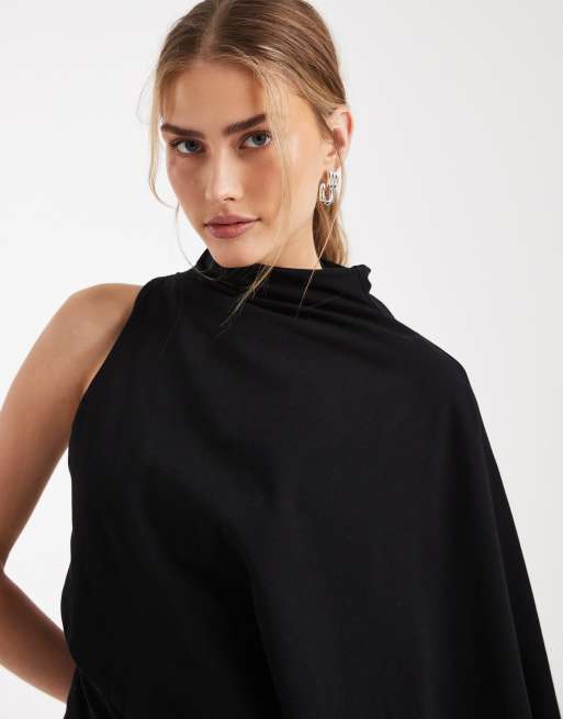 Top negro asimétrico estilo capa de ASOS DESIGN, 4 de 4