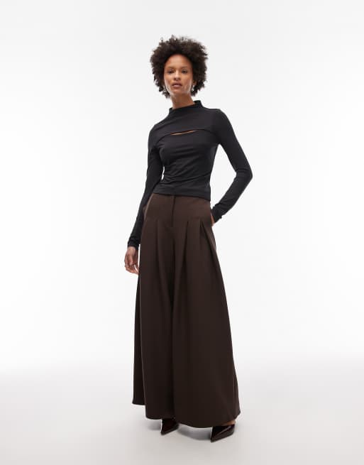 Top negro ceñido de manga larga con abertura de ASOS DESIGN, 2 de 4