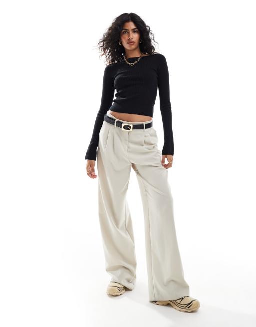 Top negro con cuello barco de punto de ASOS DESIGN, 3 de 4