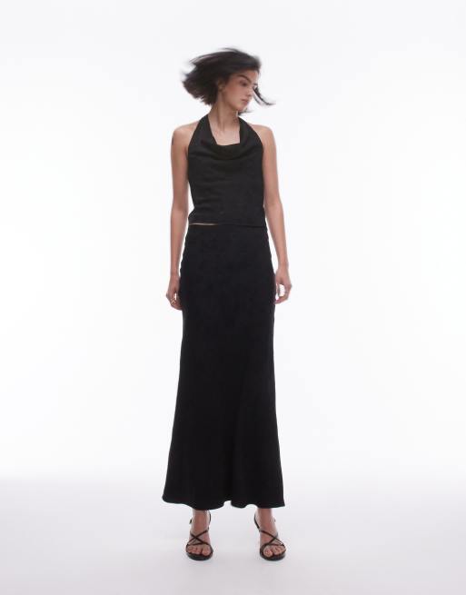 Top negro con cuello halter de jacquard de Topshop (parte de un conjunto), 2 de 4