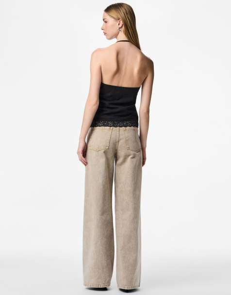 Top negro con cuello halter de Pieces - view 1