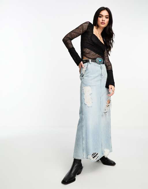 Top negro con escote cuadrado de encaje de Free People, 4 de 4