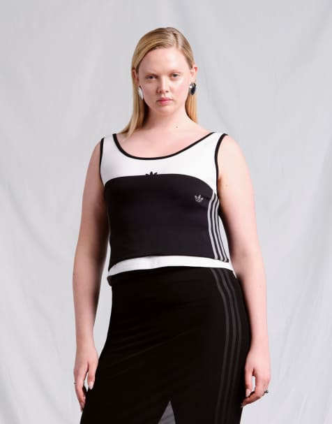 Top negro con escote palabra de honor de adidas Originals x ASOS - view 1