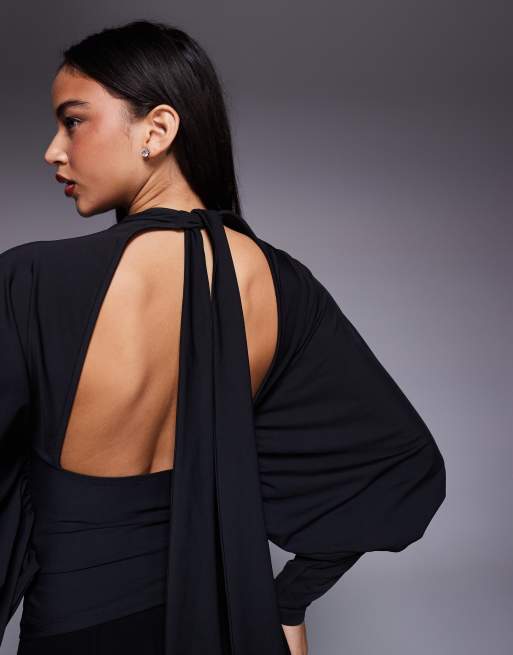 Top negro con mangas murciélago de ASOS X THE SOURCED COLLECTION, 4 de 4