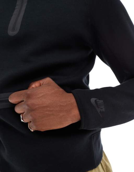 Top negro con media cremallera Tech Fleece de Nike, 3 de 4