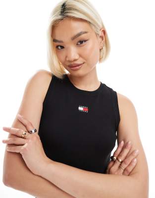 Top negro de corte slim sin mangas de Tommy Jeans - view 1