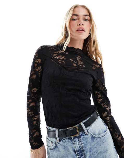 Tops de encaje Blusas camisas y tops de tirantes de encaje ASOS