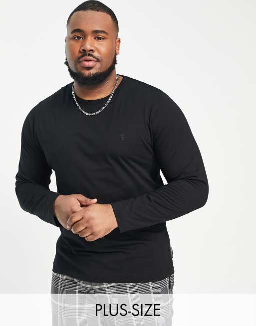Top negro de manga larga de French Connection Plus
