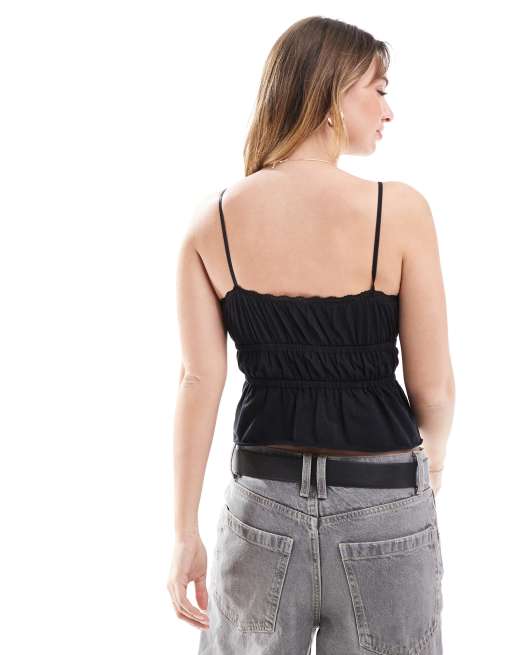 Top negro de tirantes con detalle de encaje Annie de Cotton On , 4 de 4