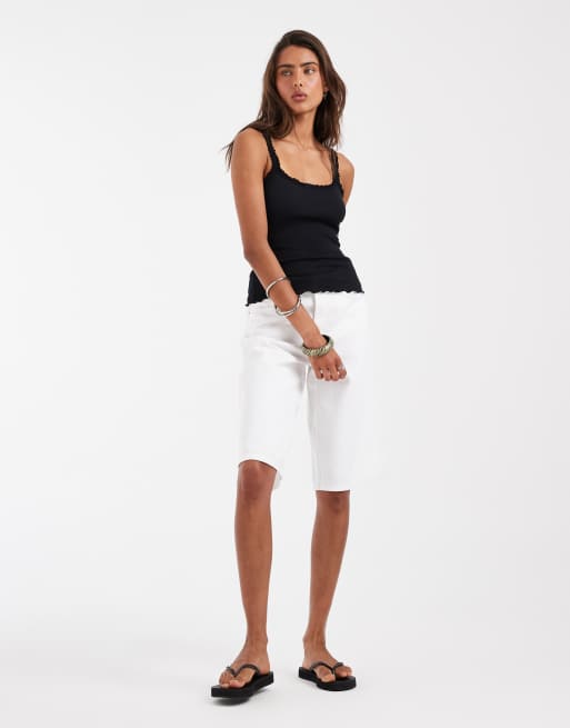 Top negro de tirantes con detalle de ribete de ASOS DESIGN, 3 de 4