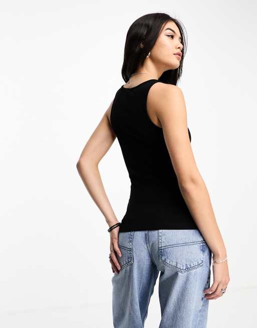 Top negro de tirantes de canalé de Only , 2 de 4