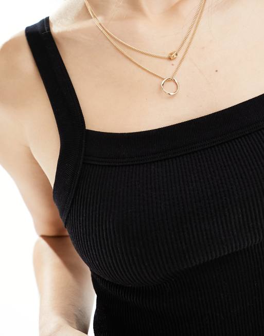 Top negro de tirantes sin costuras con cuello cuadrado de Cotton On , 2 de 4