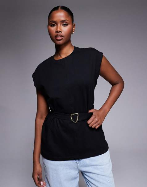 Top negro holgado con detalle anudado y hebilla Alexis de Barbour International - view 1