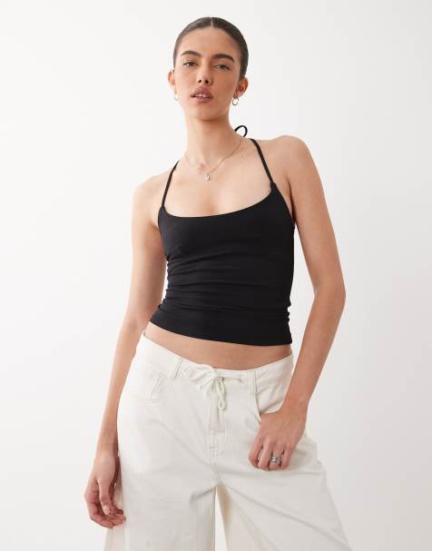 Top negro liso con cuello halter Dylan de Supré - view 1