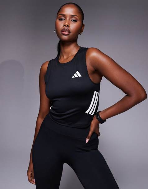 Top negro sin mangas con diseño de tres rayas Adi365 de adidas Running - view 1