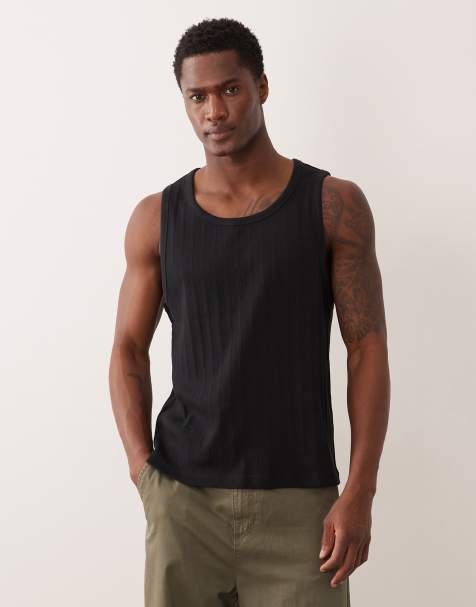 Top negro sin mangas de canalé premium de Abercrombie & Fitch - view 1