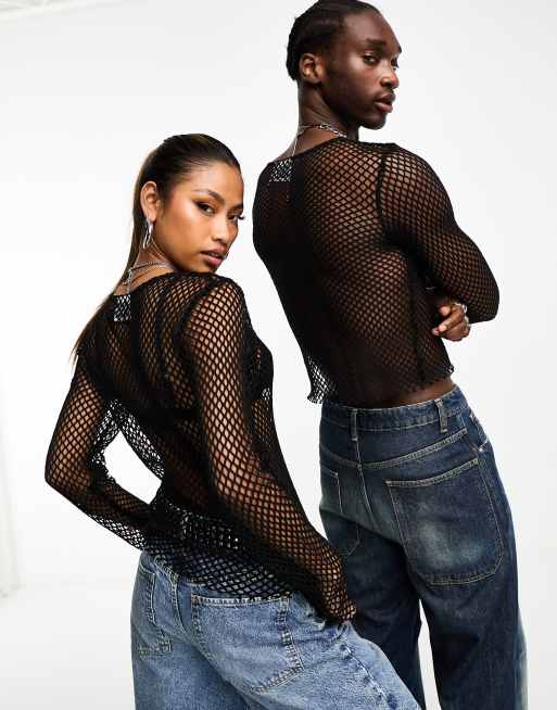 Top negro unisex de manga larga de Reclaimed Vintage, 4 de 4