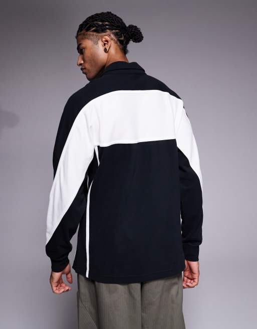 Top negro y blanco de manga larga Air de Nike, 3 de 5