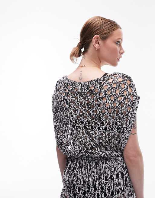 Top platero monocromático con lazadas laterales de punto de Topshop, 4 de 4