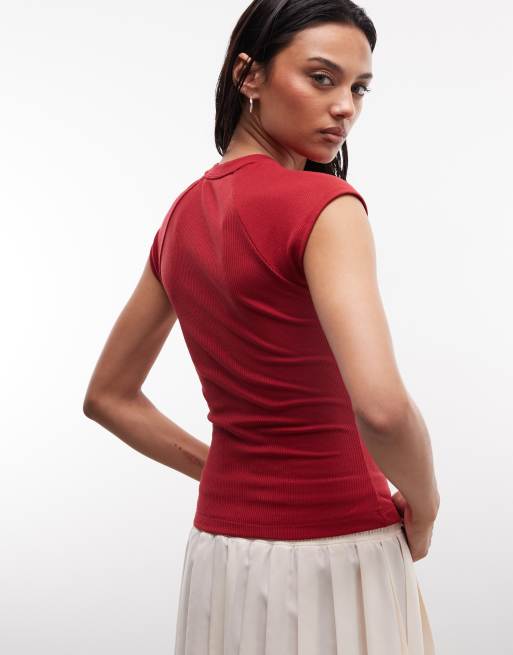 Top rojo de canalé Chill de Nike, 4 de 4