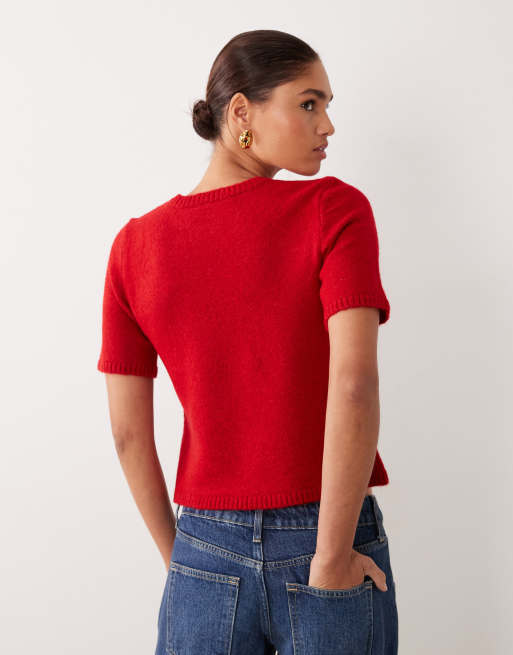 Top rojo de punto de ASOS DESIGN, 2 de 4