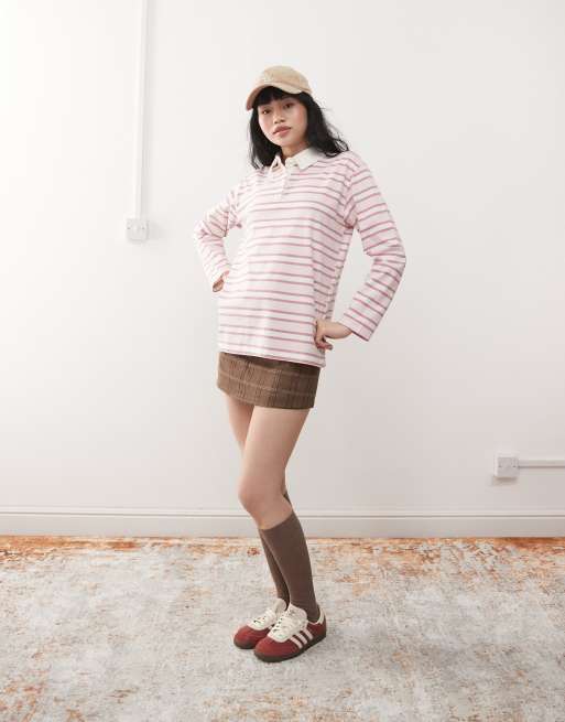 Top rosa a rayas de manga larga y estilo rugby de Miss Selfridge, 2 de 4