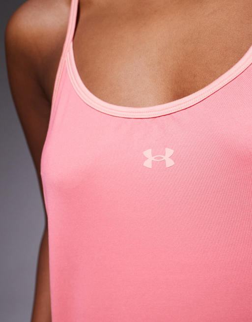 Top rosa agridulce sin mangas con espalda de nadadora Vanish de Under Armour, 3 de 4