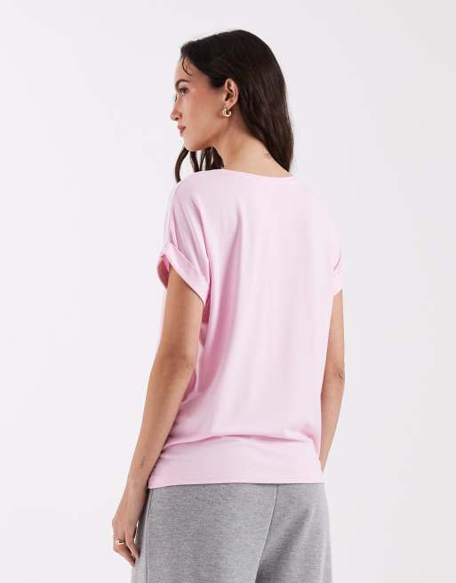 Top rosa de manga corta con cuello redondo de ONLY , 4 de 4