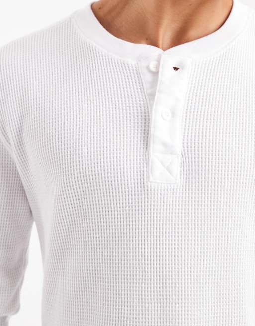 Top térmico blanco de manga larga con cuello panadero de Hollister, 5 de 5