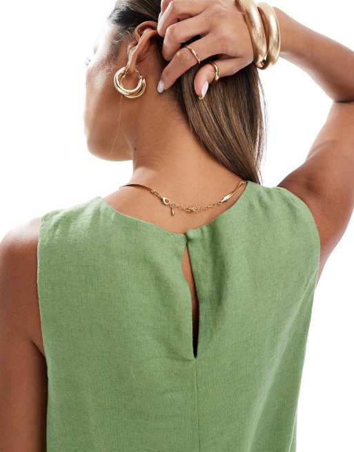 Top verde de mezcla de lino de Abercrombie & Fitch (parte de un conjunto), 2 de 4